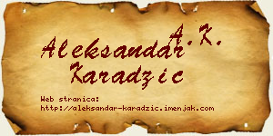 Aleksandar Karadžić vizit kartica
